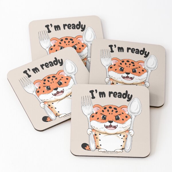 Item preview, Chubby Leopard I'm Ready Funny Hungry Animal Meme designed and sold by Moody Critters.