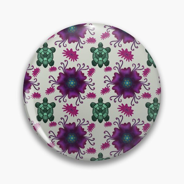 Item preview, Sea Turtle Floral Pattern | Tropical Purple Flowers Ocean Lover Nature Aesthetic T-Shirt  designed and sold by HopeAndHustle.