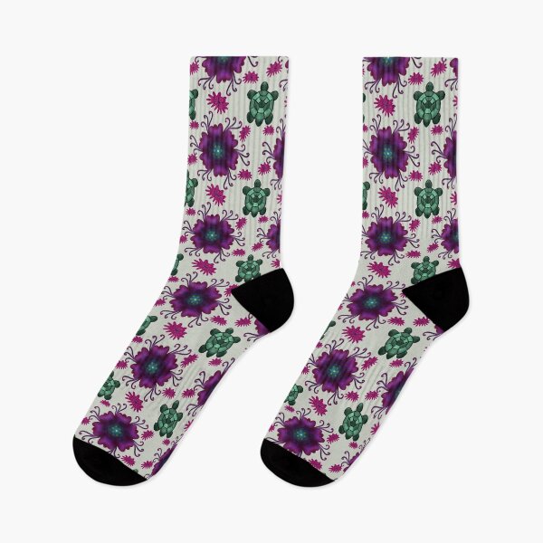 Item preview, Sea Turtle Floral Pattern | Tropical Purple Flowers Ocean Lover Nature Aesthetic T-Shirt  designed and sold by HopeAndHustle.