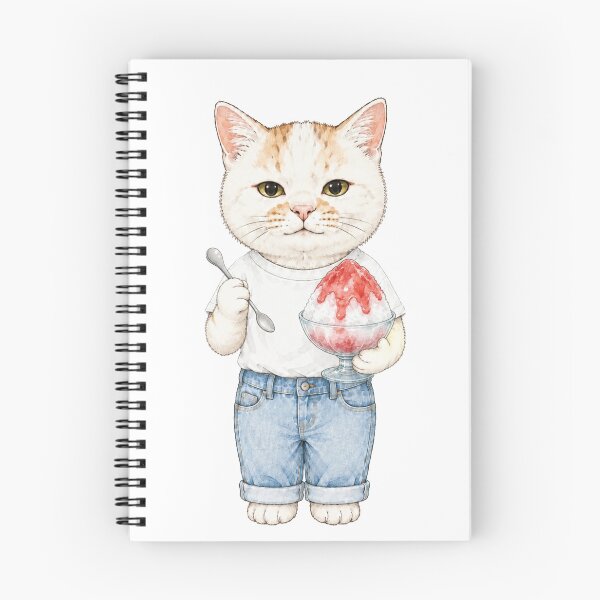 Item preview, Cute Cat with Strawberry Shaved Ice designed and sold by Komatoya.