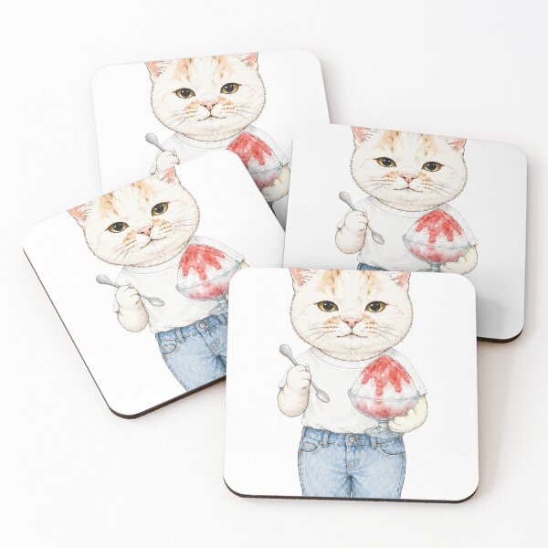 Item preview, Cute Cat with Strawberry Shaved Ice designed and sold by Komatoya.