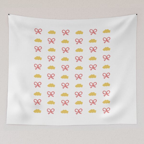 Item preview, Cute Coquette Pink Bow Golden Cloud Seamless Pastel Pattern designed and sold by Rehnair.