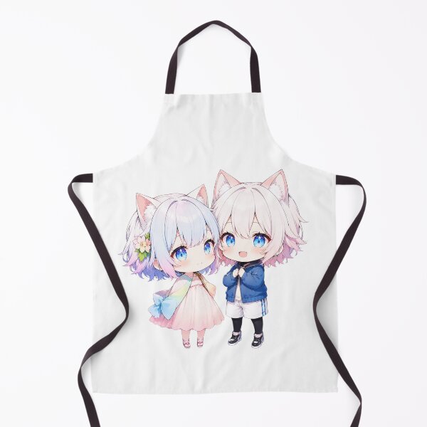 Item preview, Cute White Hair Cat Girl Friends Sticker | Kawaii Chibi Anime Duo designed and sold by ComKomuJapan.