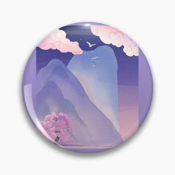 Item preview, Vintage Oriental Blue Mountains Dreamy Anime Cloud Landscape designed and sold by Rehnair.