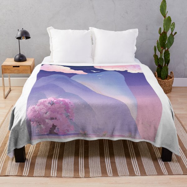 Item preview, Vintage Oriental Blue Mountains Dreamy Anime Cloud Landscape designed and sold by Rehnair.