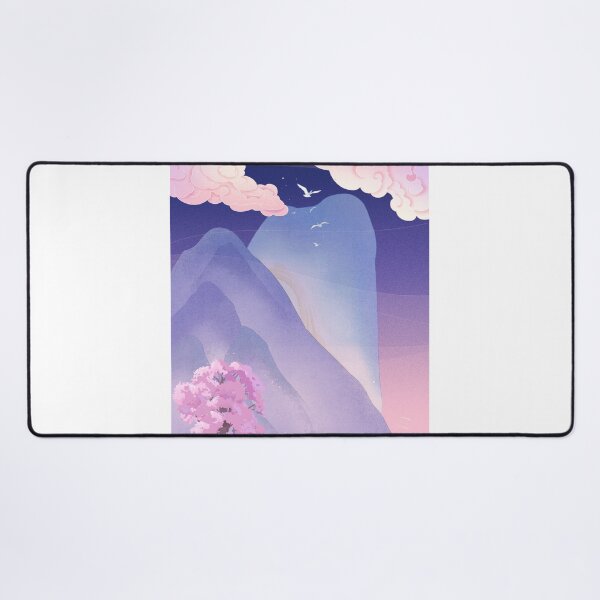 Item preview, Vintage Oriental Blue Mountains Dreamy Anime Cloud Landscape designed and sold by Rehnair.