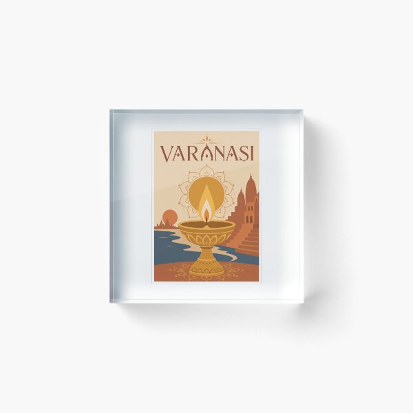 Item preview, Varanasi Diya Travel Poster designed and sold by Beyond Destinations.
