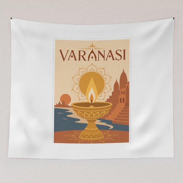 Item preview, Varanasi Diya Travel Poster designed and sold by Beyond Destinations.