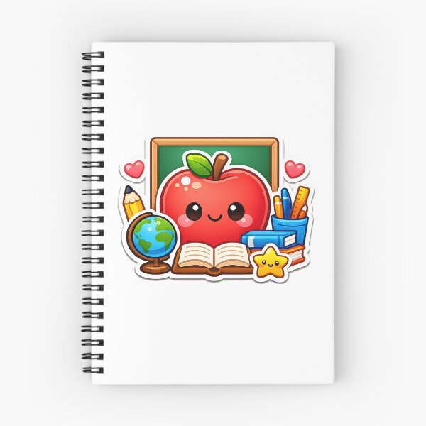 Item preview, Cute Kawaii Apple Teacher | Happy Apple with Books, Globe & Classroom Supplies | Back to School Gift designed and sold by Pixanova.
