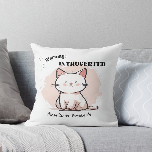 Item preview, Warning: Introverted || Funny Introvert Cat Shirt designed and sold by LeafyMushroom.