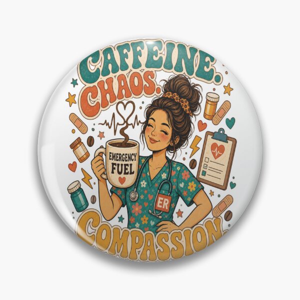 Item preview, Caffeine‑Fueled ER Nurse designed and sold by Mindful56.