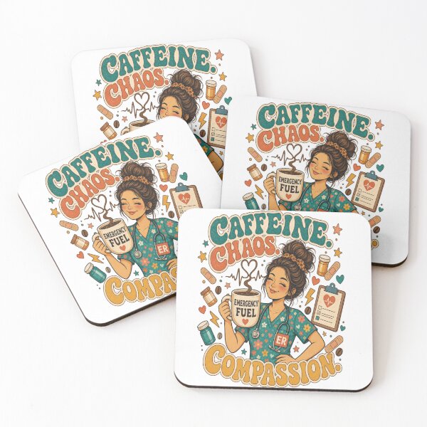 Item preview, Caffeine‑Fueled ER Nurse designed and sold by Mindful56.