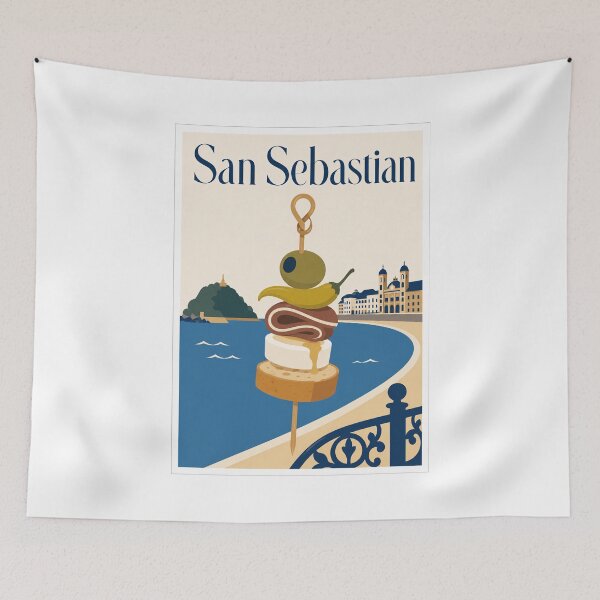 Item preview, San Sebastian Pintxo Travel Poster designed and sold by Beyond Destinations.