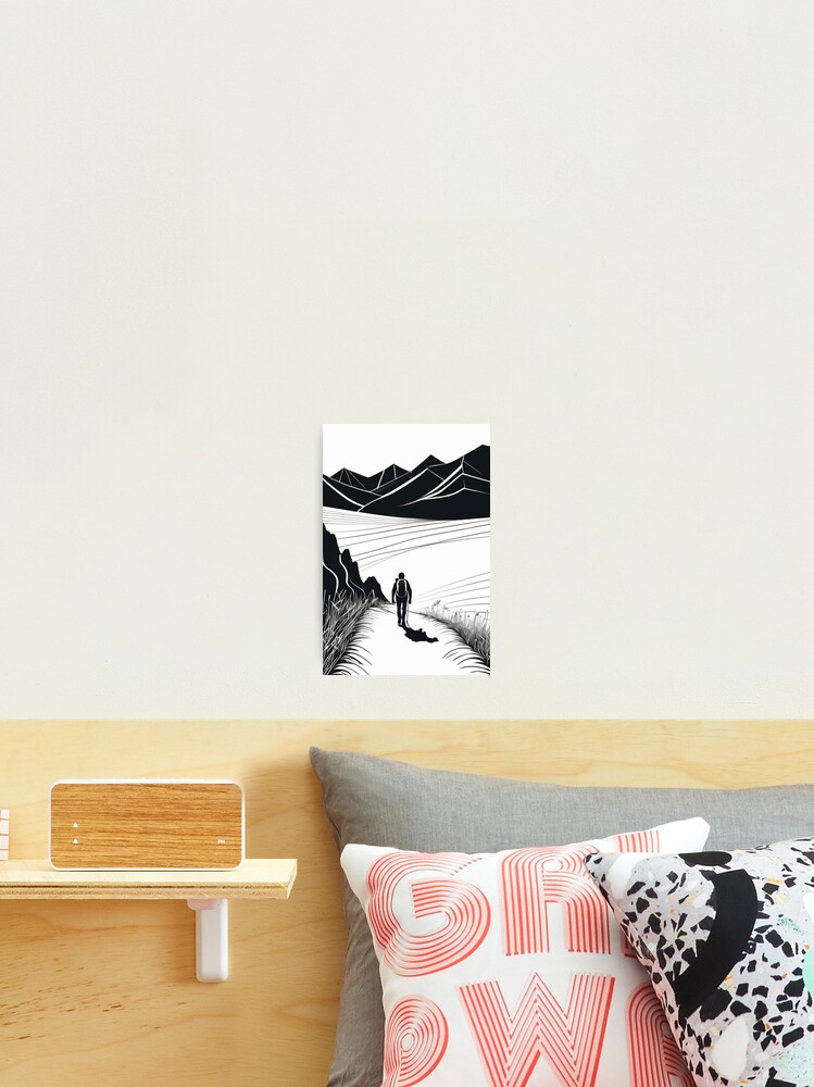 Thumbnail 2 von 3, Fotodruck, Art - Mountain Hiker, Stylized Naturalistic Landscape designt und verkauft von Reverso-Design.