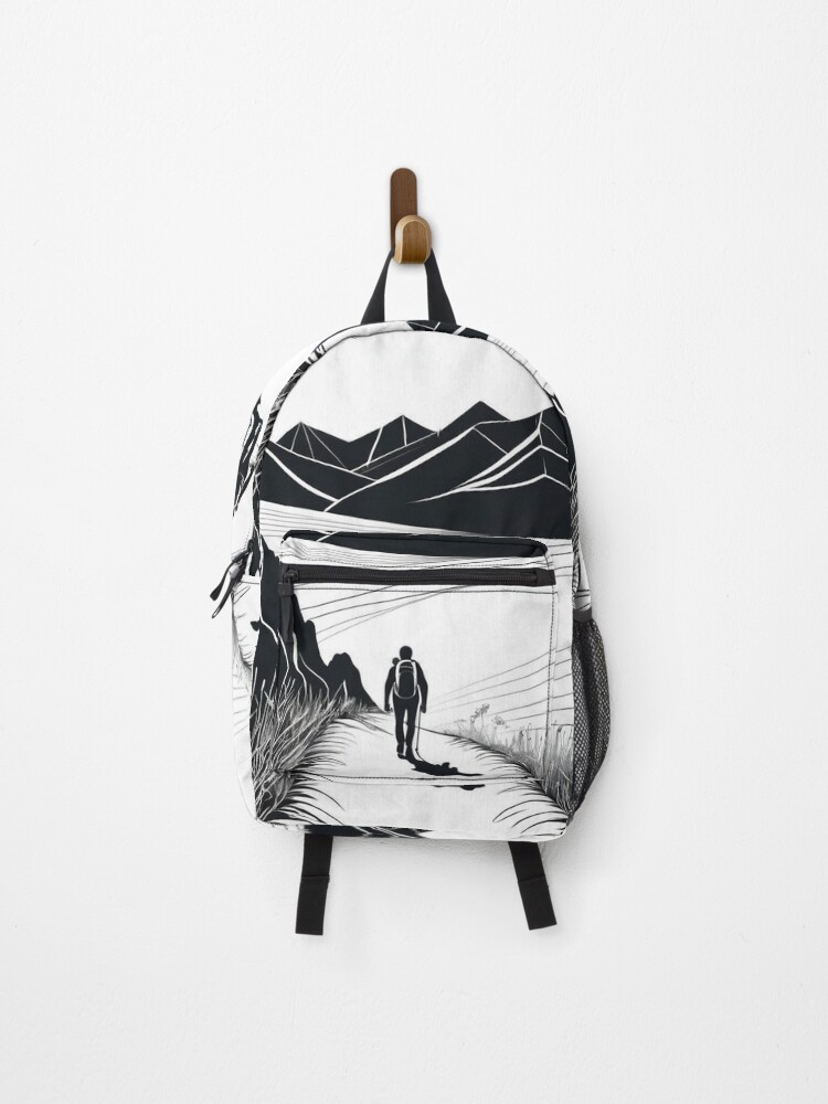 Imagen 1 de 3, Mochila con la obra Art - Mountain Hiker, Stylized Naturalistic Landscape, diseñada y vendida por Reverso-Design.