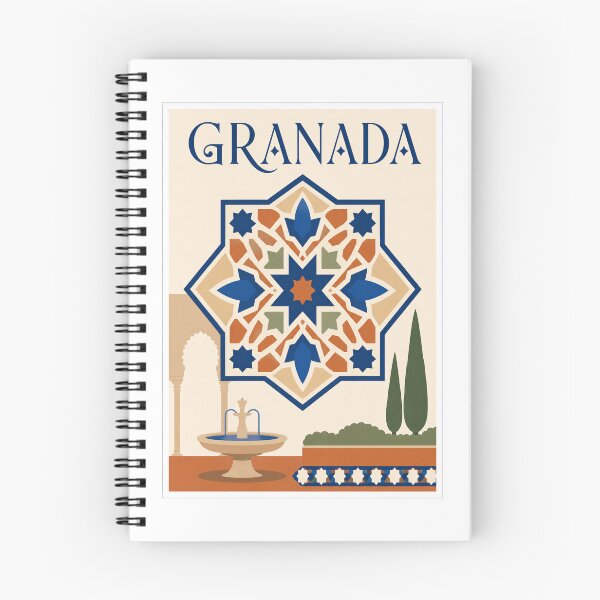 Item preview, Granada Alhambra Tile Travel Poster designed and sold by Beyond Destinations.