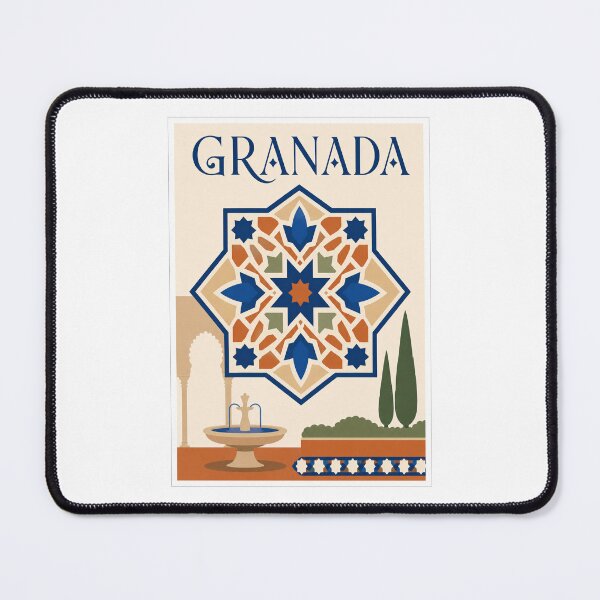 Item preview, Granada Alhambra Tile Travel Poster designed and sold by Beyond Destinations.