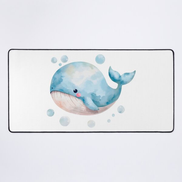 Item preview, Cute Kawaii Blue Whale Watercolor Illustration | Adorable Ocean Animal | Pastel Sea Life Cartoon Sticker designed and sold by PrintelloTH.