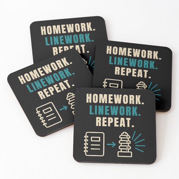 Item preview, Homework Linework Repeat – Funny Lineman Back to School Design designed and sold by RusticMeadow.