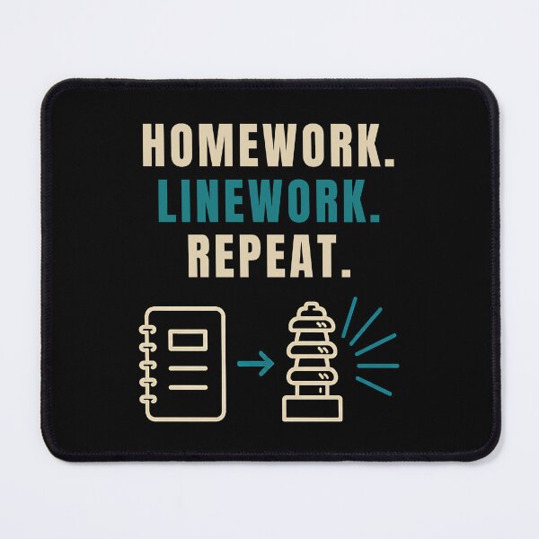 Item preview, Homework Linework Repeat – Funny Lineman Back to School Design designed and sold by RusticMeadow.