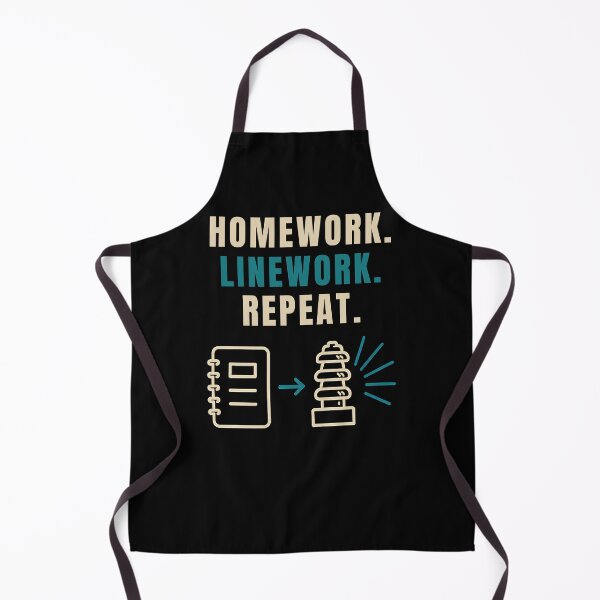 Item preview, Homework Linework Repeat – Funny Lineman Back to School Design designed and sold by RusticMeadow.