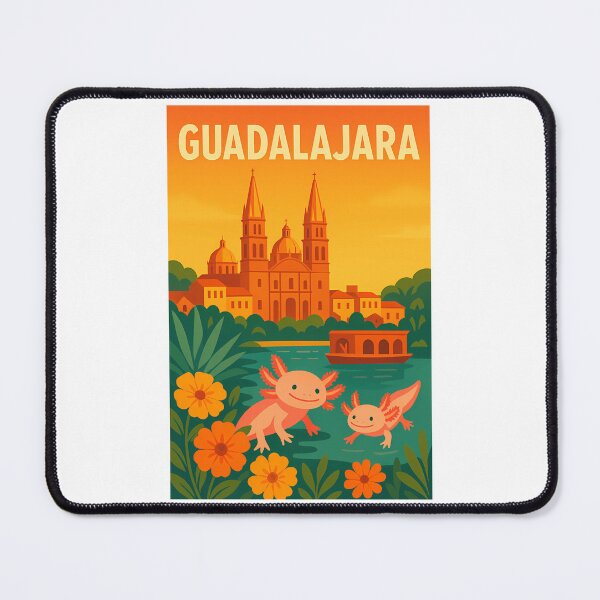 Item preview, Guadalajara Cathedral Axolotls Retro Mexican Travel designed and sold by banisters.