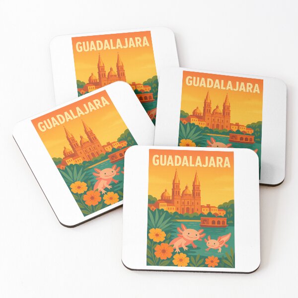 Artikelvorschau, Kathedrale von Guadalajara, Axolotl, Retro-Mexiko-Reisen entworfen und verkauft von banisters.