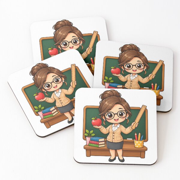 Item preview, Cute Kawaii Teacher | Adorable Teacher Gift | Back to School Cartoon Teacher | Apple & Classroom designed and sold by Pixanova.