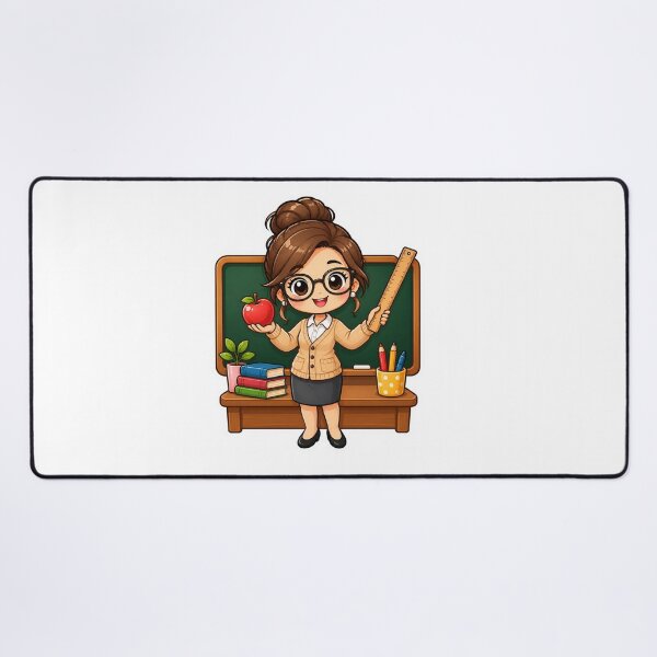 Item preview, Cute Kawaii Teacher | Adorable Teacher Gift | Back to School Cartoon Teacher | Apple & Classroom designed and sold by Pixanova.