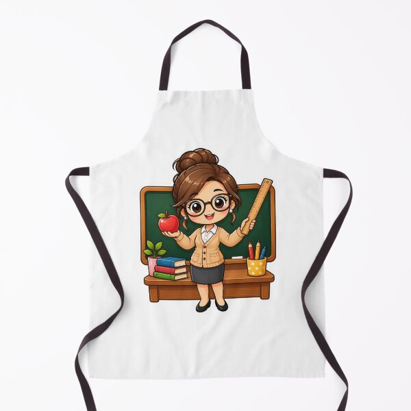 Item preview, Cute Kawaii Teacher | Adorable Teacher Gift | Back to School Cartoon Teacher | Apple & Classroom designed and sold by Pixanova.