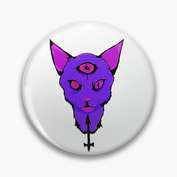 Item preview, Trippy Third Eye Cat - Psychedelic Purple Feline designed and sold by TideboundStudios.