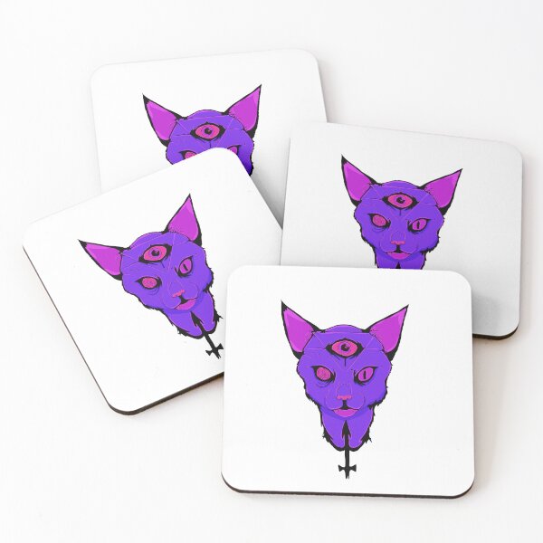 Item preview, Trippy Third Eye Cat - Psychedelic Purple Feline designed and sold by TideboundStudios.