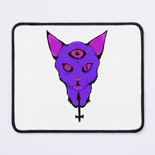 Artikelvorschau, Trippy Third Eye Cat – Psychedelische lila Katze entworfen und verkauft von TideboundStudios.