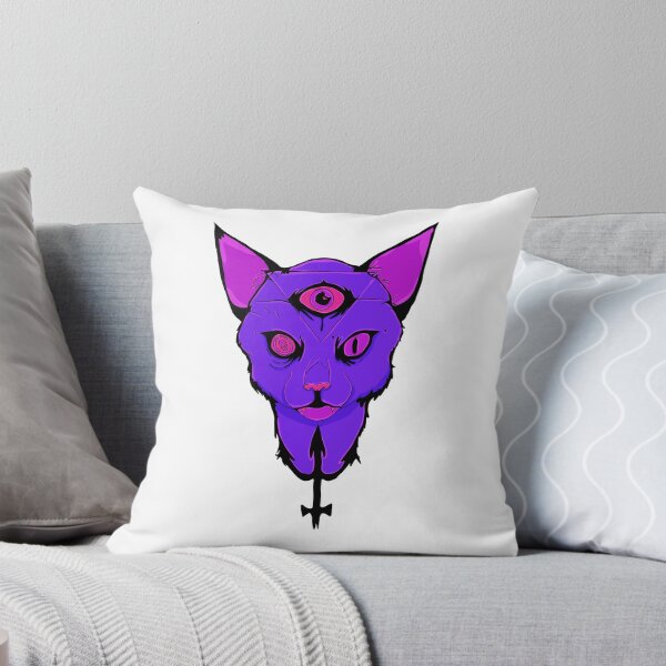 Item preview, Trippy Third Eye Cat - Psychedelic Purple Feline designed and sold by TideboundStudios.