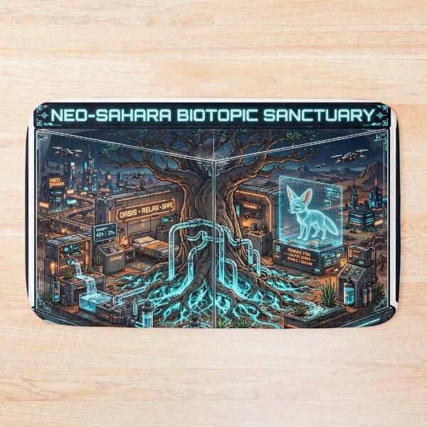 Item preview, Neo-Sahara Biotopic Sanctuary - Desert Sci-Fi Oasis Diorama designed and sold by Neo Tokio.