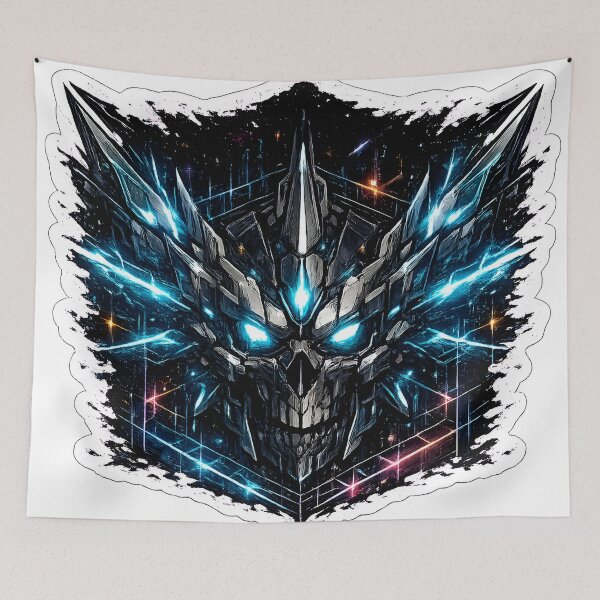 Item preview, Cyberpunk Glitch Skull Neon Digital Art designed and sold by RiteshCenter .