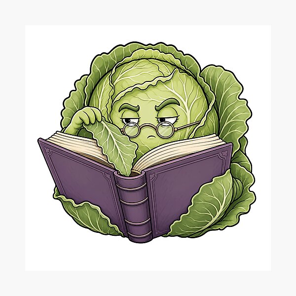 Item preview, Scholarly Cabbage Reading designed and sold by GoverArt.