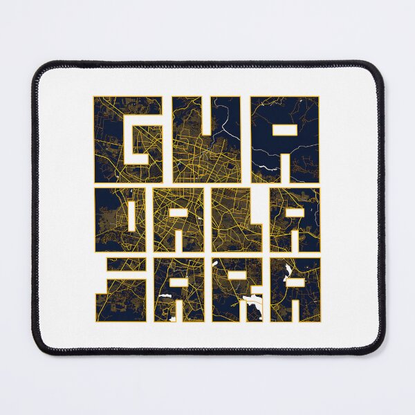Item preview, Guadalajara City Map Of Jalisco Mexico - Gold Art Deco designed and sold by banisters.