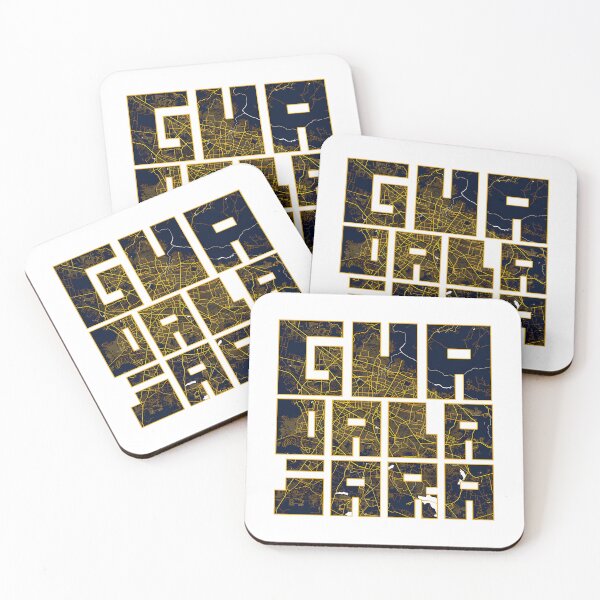 Item preview, Guadalajara City Map Of Jalisco Mexico - Gold Art Deco designed and sold by banisters.