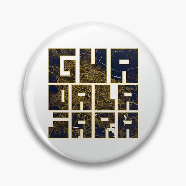 Item preview, Guadalajara City Map Of Jalisco Mexico - Gold Art Deco designed and sold by banisters.