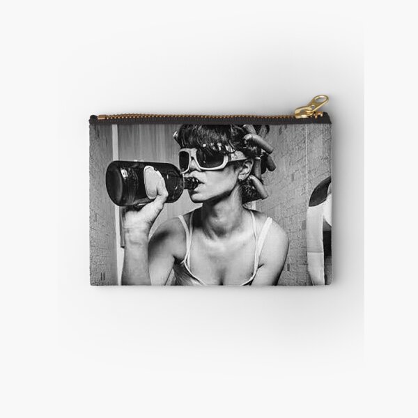 Item preview, Funny Bathroom Girl Drinking Wine Black White designed and sold by chaddillard.