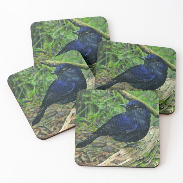 Item preview, White-tailed Robin Bird Illustration – Blue Forest Bird designed and sold by Anna Ratkevich.