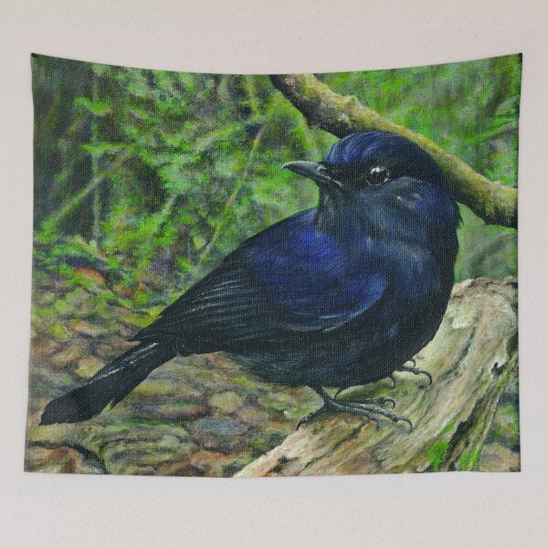 Item preview, White-tailed Robin Bird Illustration – Blue Forest Bird designed and sold by Anna Ratkevich.