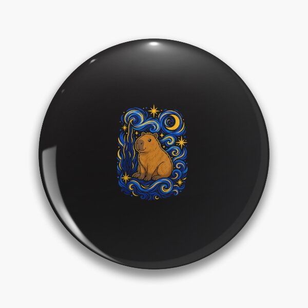 Item preview, Vintage Capybara Japanese Ukiyo-e Inspired Night Sky Animal Art Design designed and sold by kiralynstration.