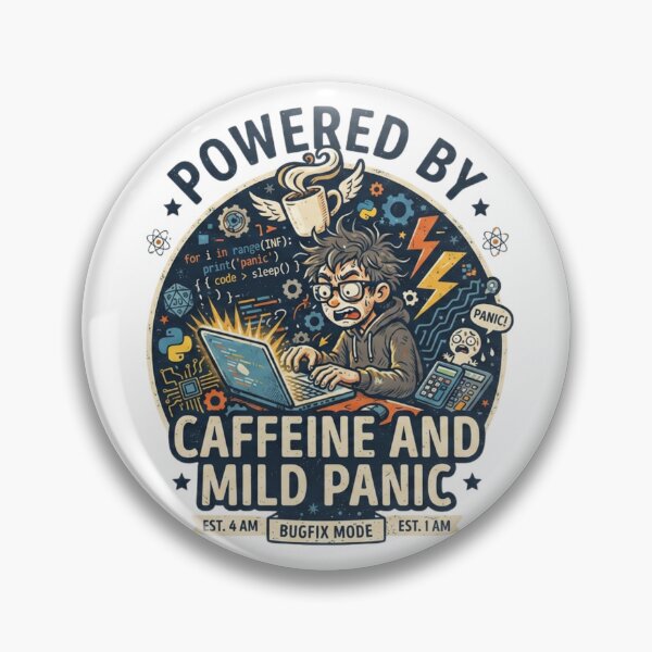 Item preview, Powered by caffeine and mild panic. designed and sold by Niutown.