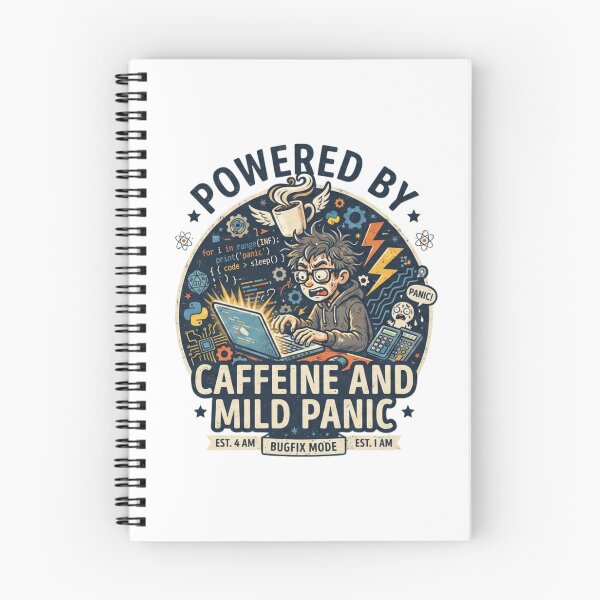 Item preview, Powered by caffeine and mild panic. designed and sold by Niutown.