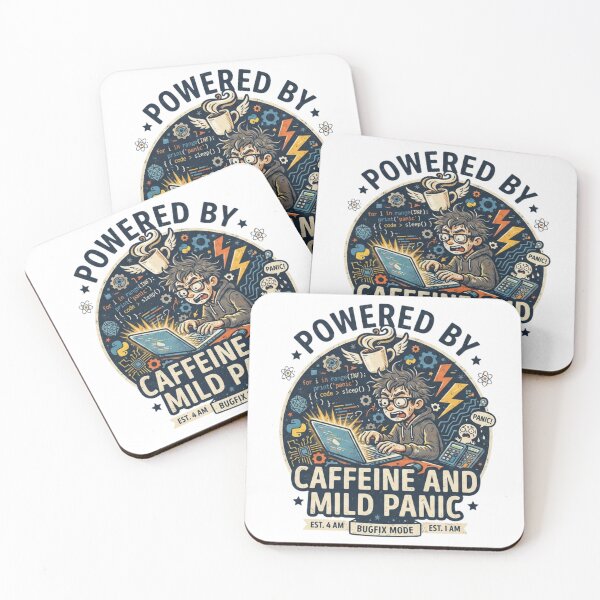 Item preview, Powered by caffeine and mild panic. designed and sold by Niutown.