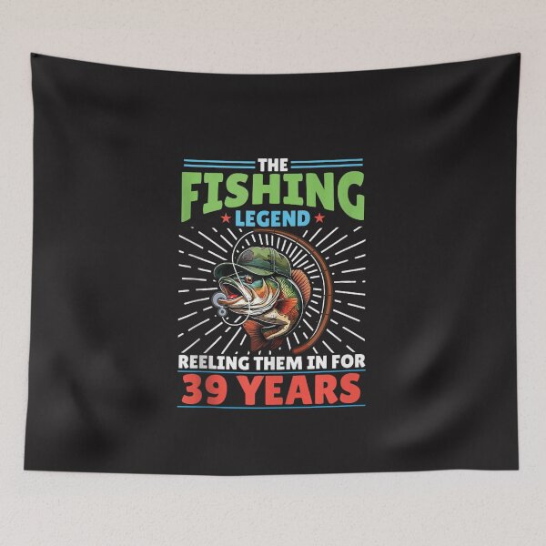 Item preview, Fishing Legend Reeling Them In for 39 Years Funny Fisherman 39th Birthday Gift designed and sold by kiralynstration.