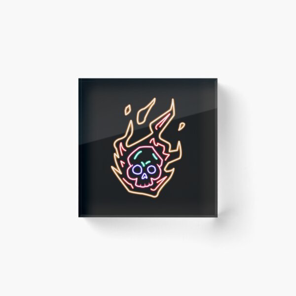 Item preview, Neon Flaming Skull designed and sold by extARTNeos.