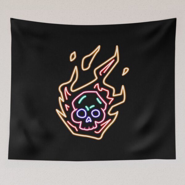 Item preview, Neon Flaming Skull designed and sold by extARTNeos.